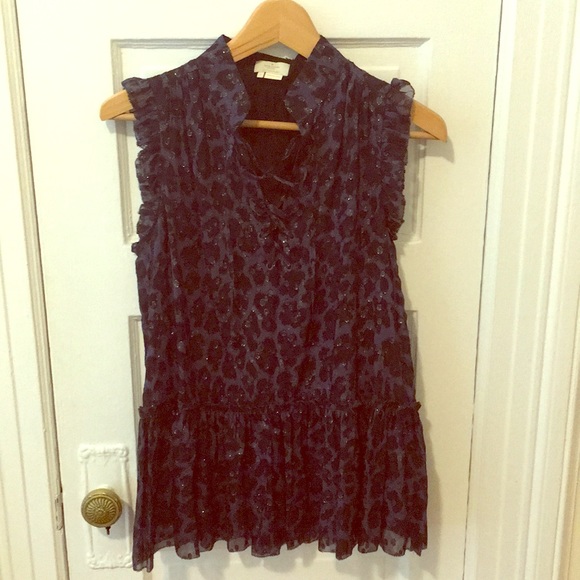 Kate Space metallic leopard silk top - Picture 4 of 6